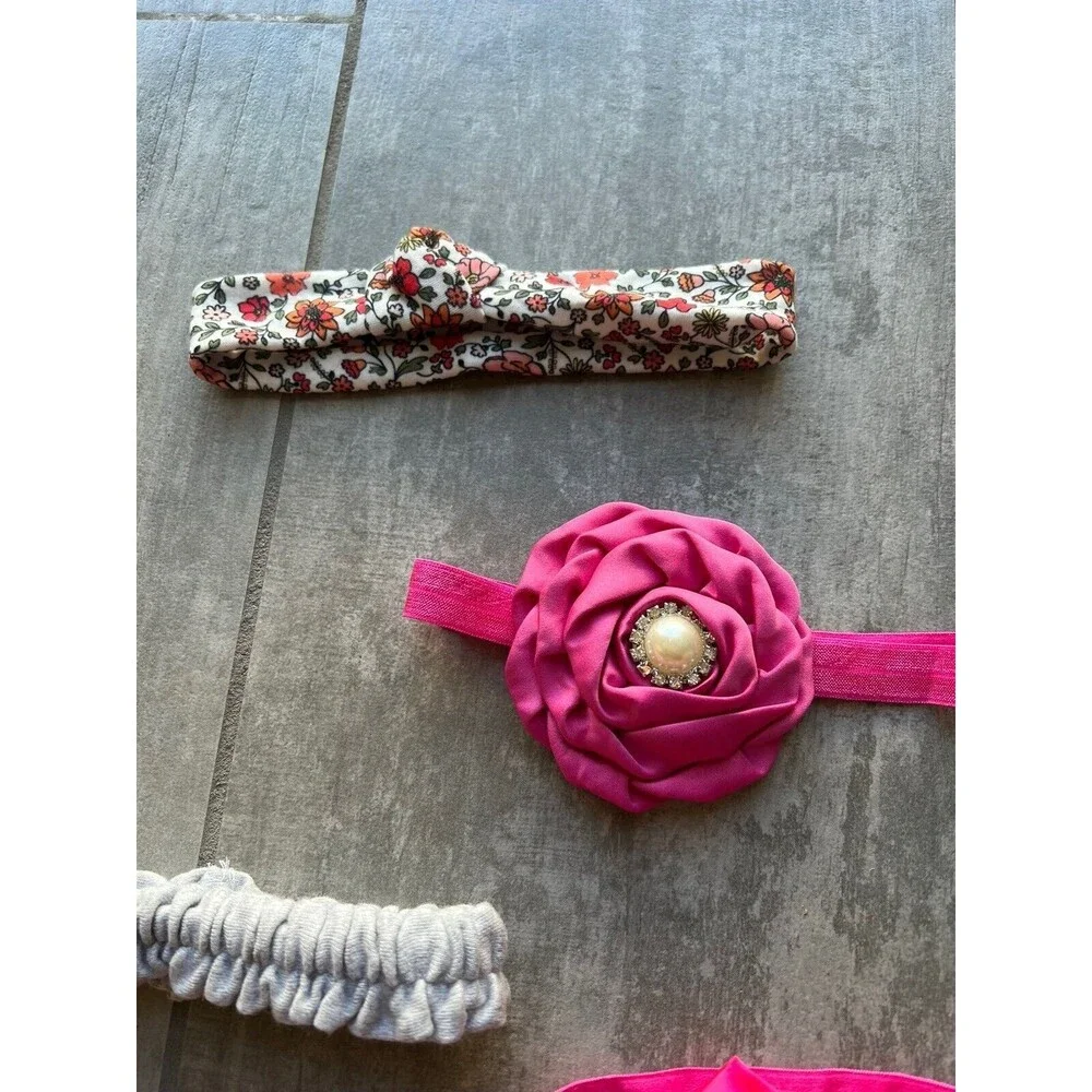 Infant Baby Newborn Toddler Girls Headbands Lot of 8 Multi Colors Flowers CUTE
